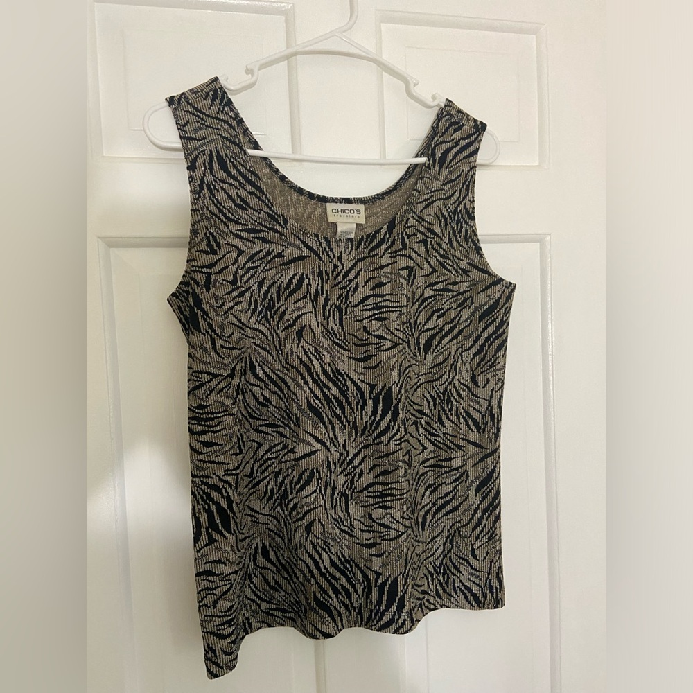 Vintage Chico’s Travelers Short Sleeve Blouse Size 1